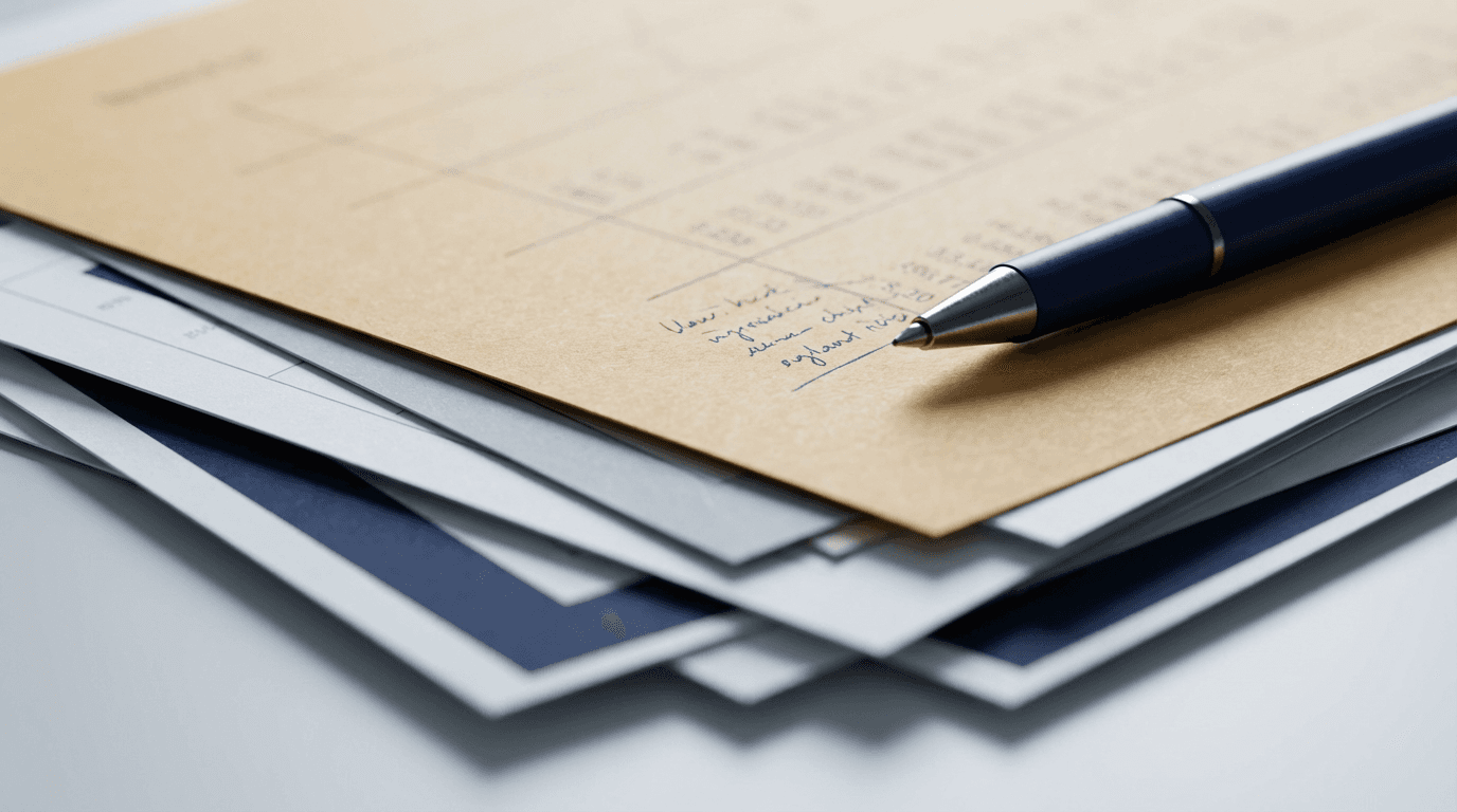 Comprehensive property analysis reports on conference table